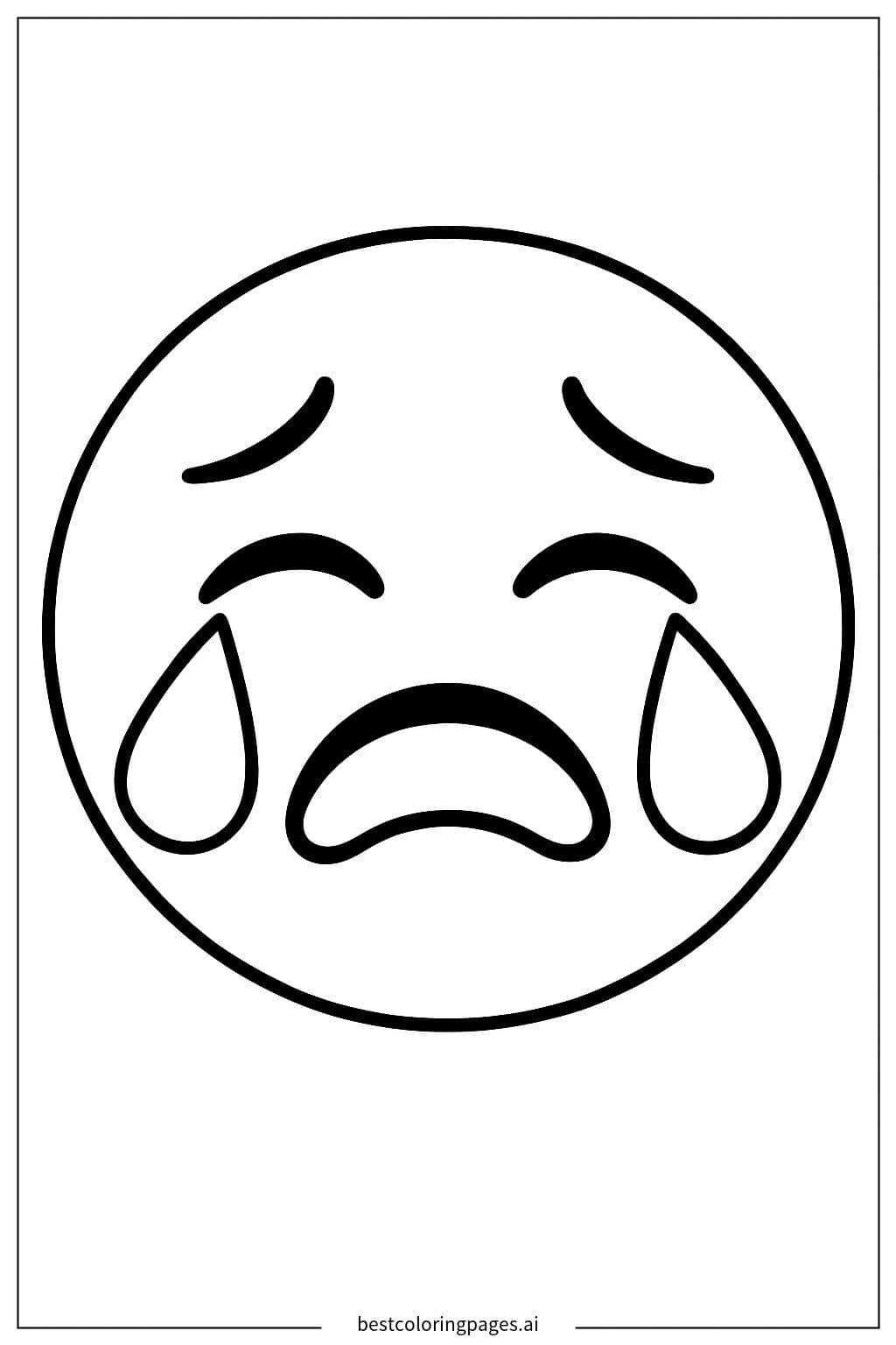 Disegni di Emoji che Piange da Colorare