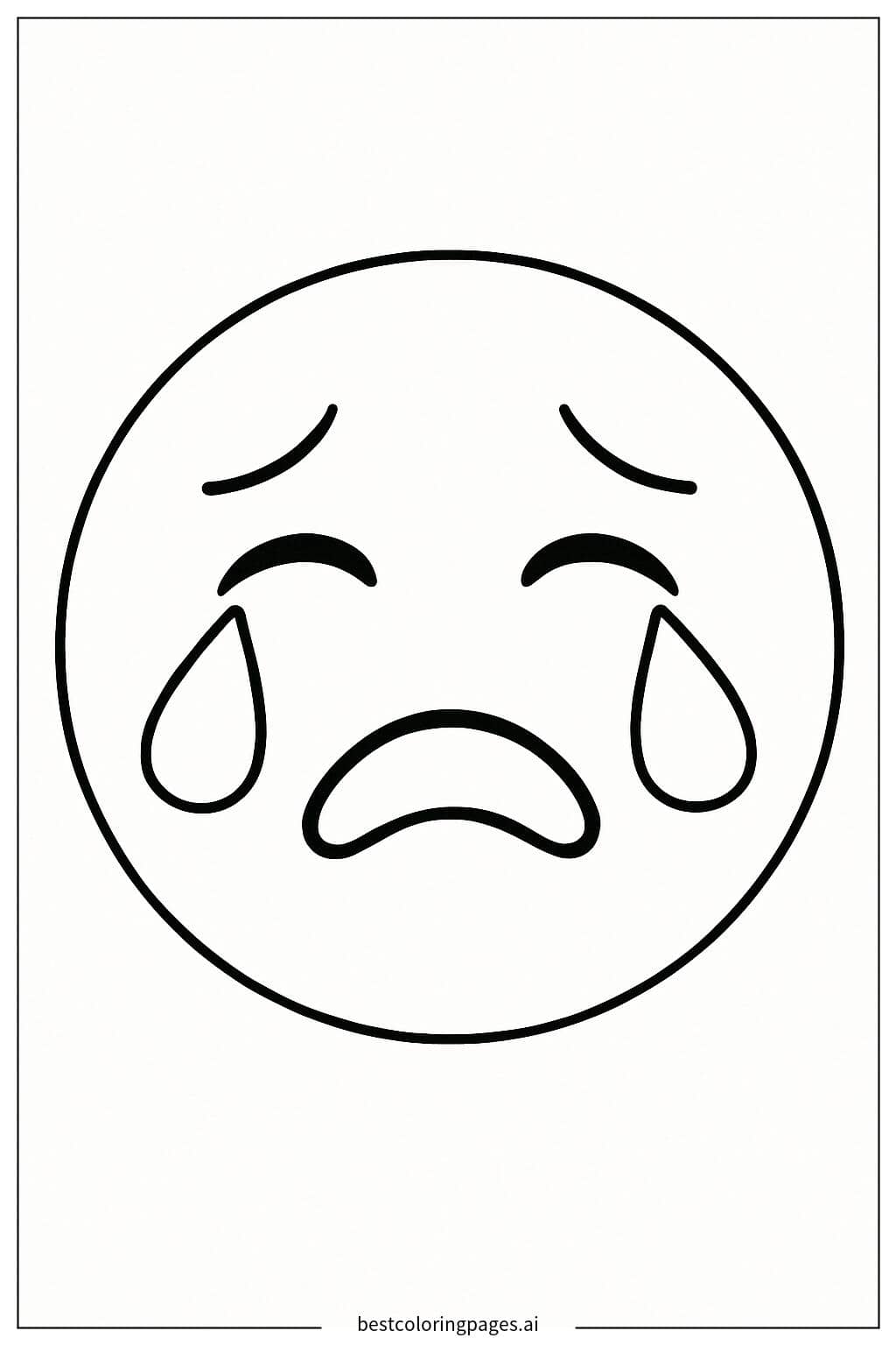 Disegni di Emoji con il viso che piange da Colorare