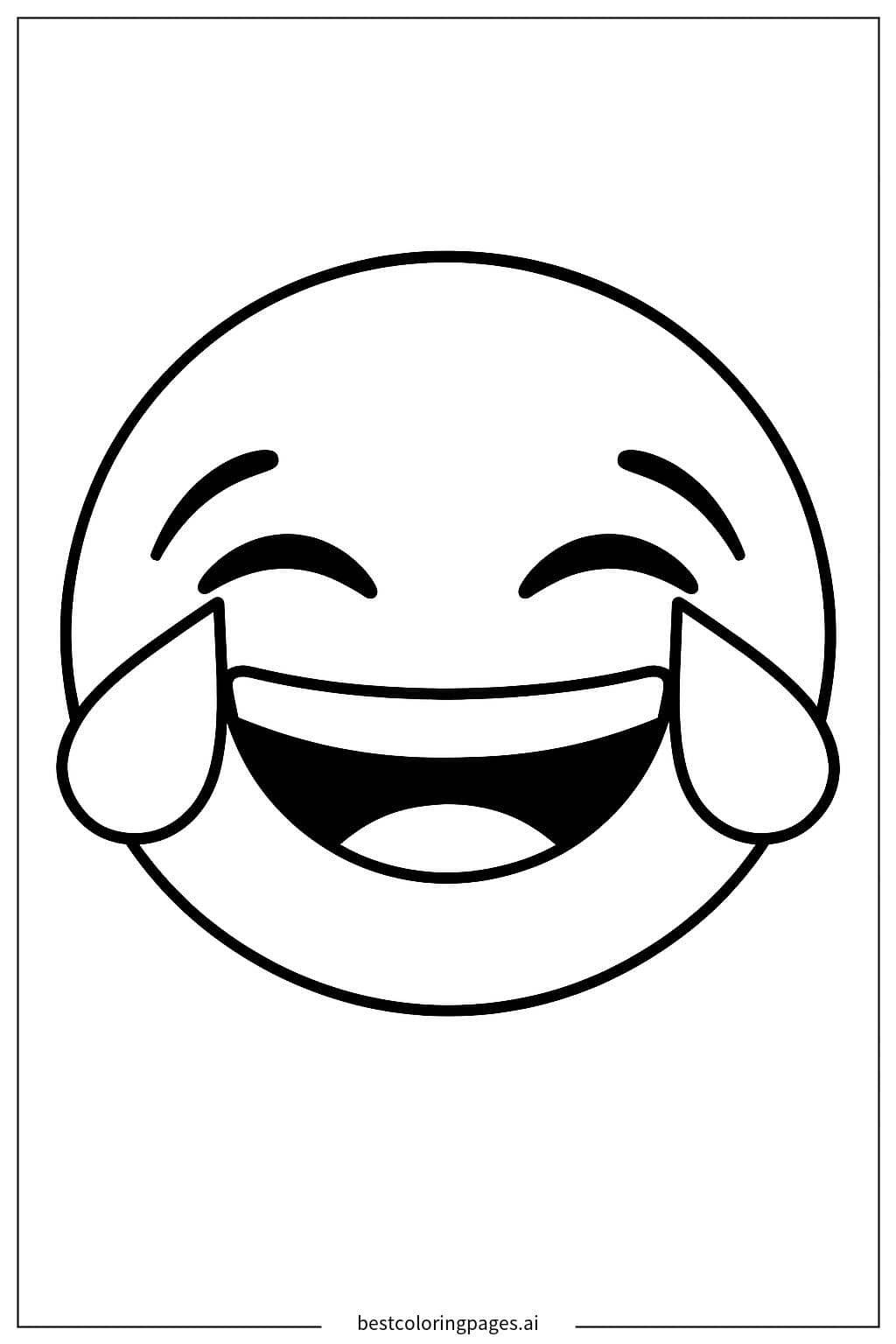 Disegni di Emoji che Piange dal Ridere da Colorare