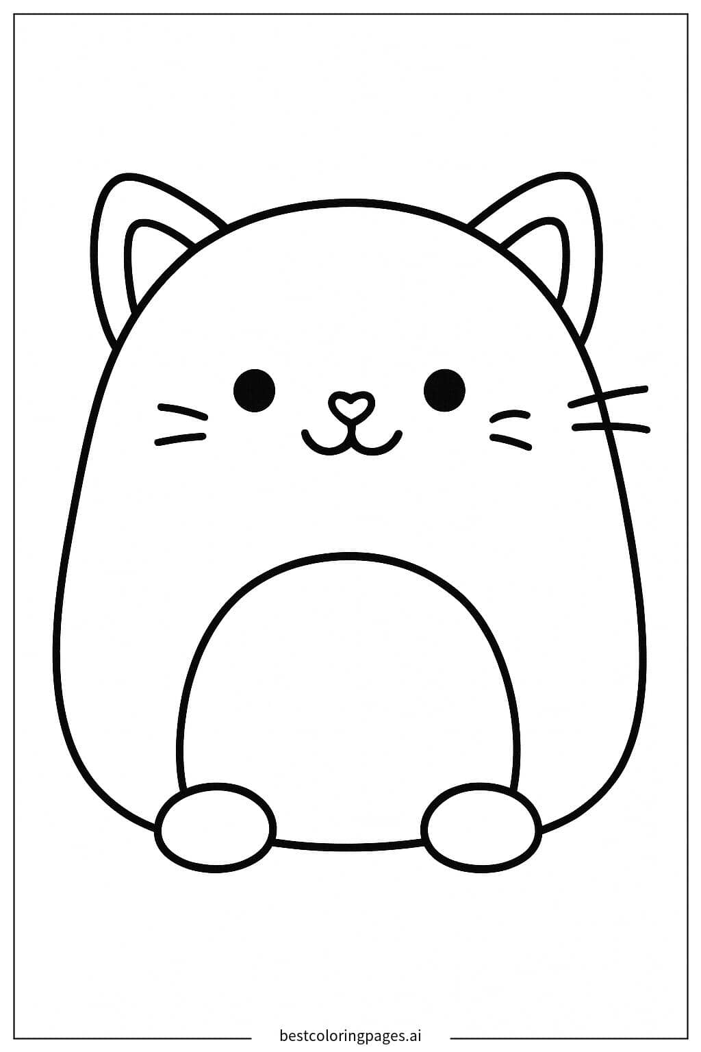Dibujos de Gatito Abrazable Squishmallow para Colorear