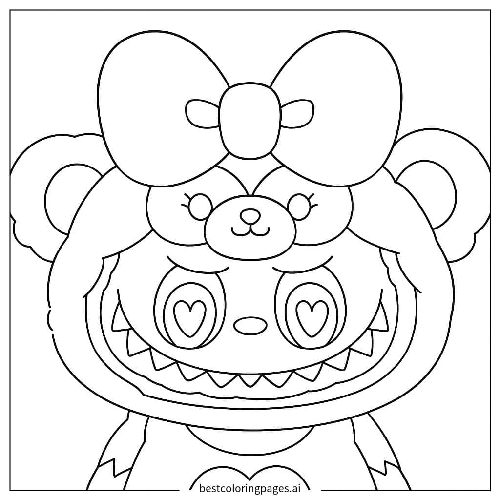 Adorable Bear Character Coloring Page