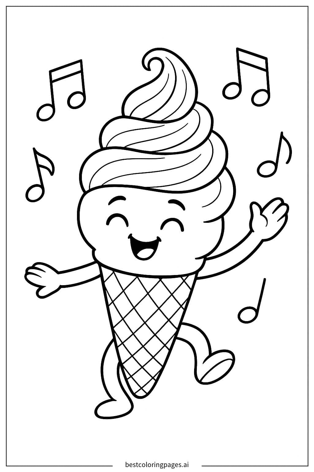 Disegni di Gelato Danzante da Colorare