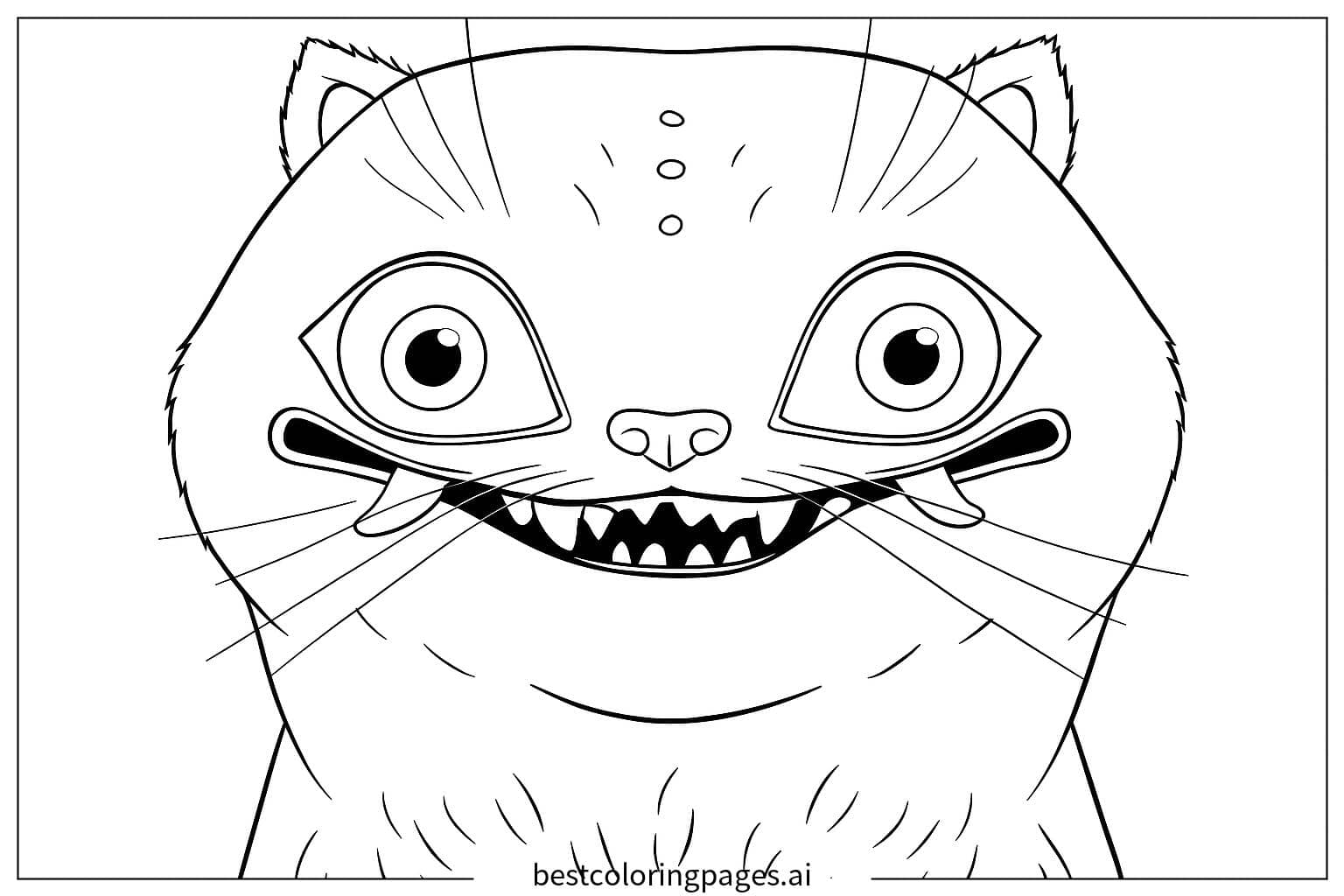 Dibujos de Gato demonio sonriente para Colorear