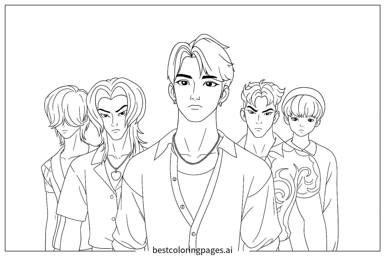 Dibujos de Banda Demoníaca de Kpop para Colorear