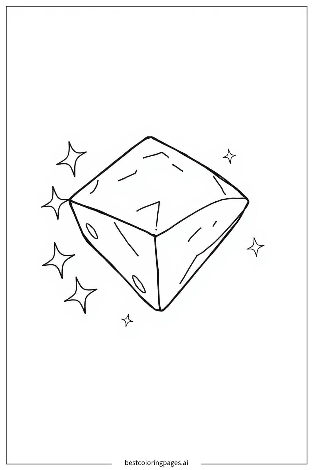 Coloriage Bloc de diamant étincelant
