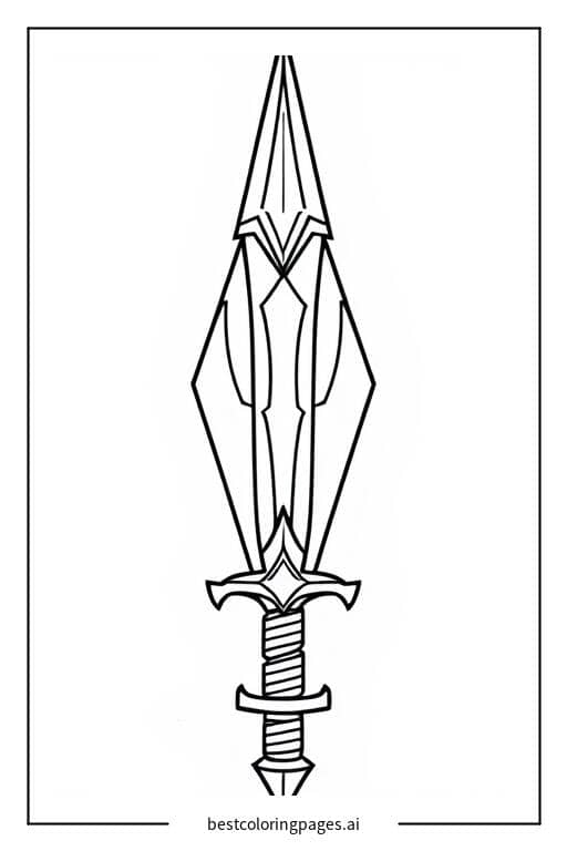 Coloriage Épée en diamant
