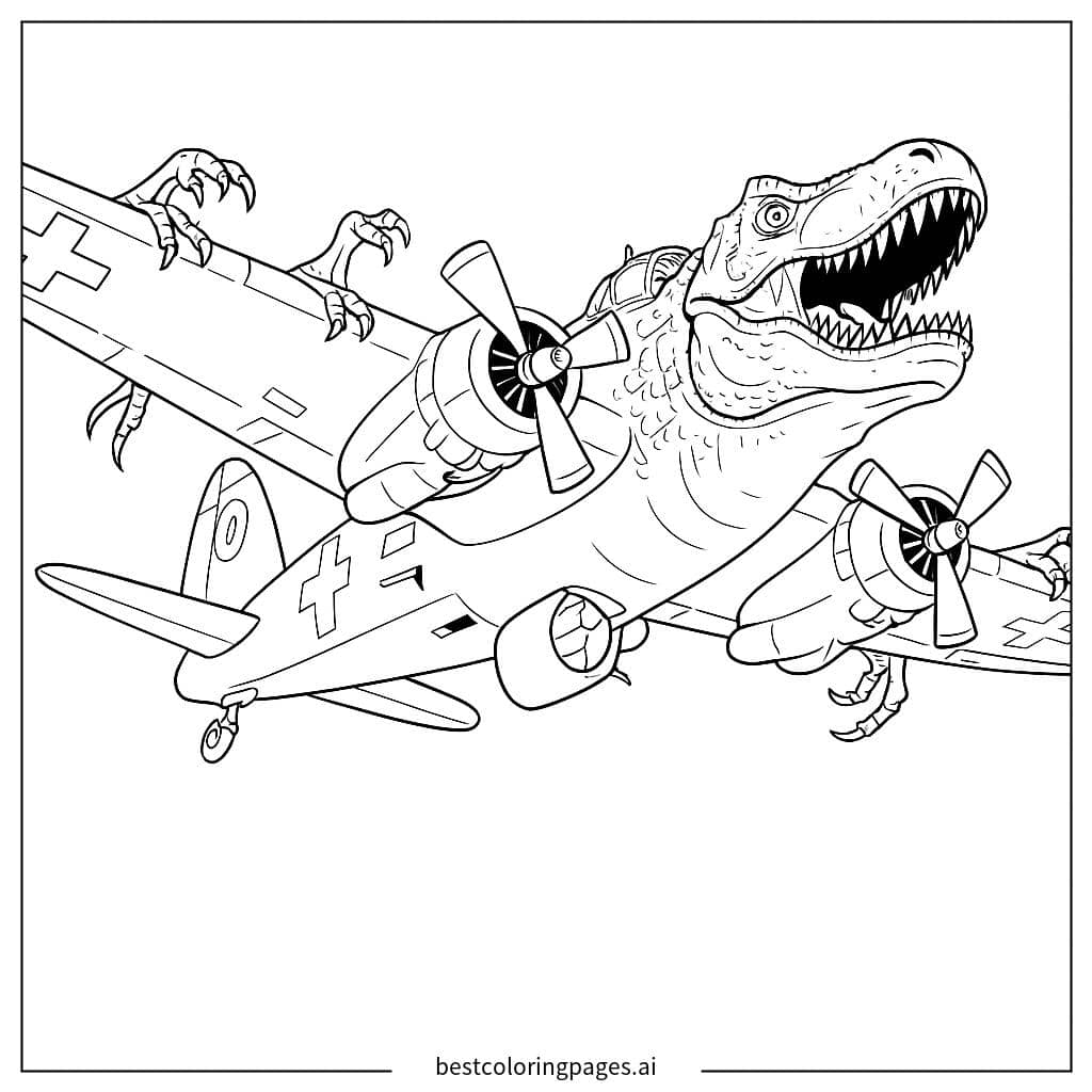 Disegni di Ibrido Dinosauro Aereo da Colorare