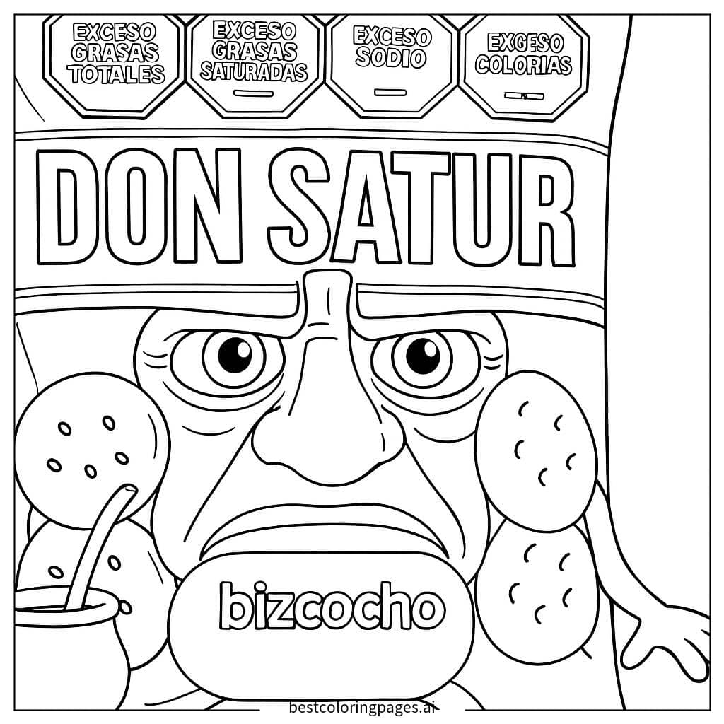 ドン・サターのおやつ のぬりえ