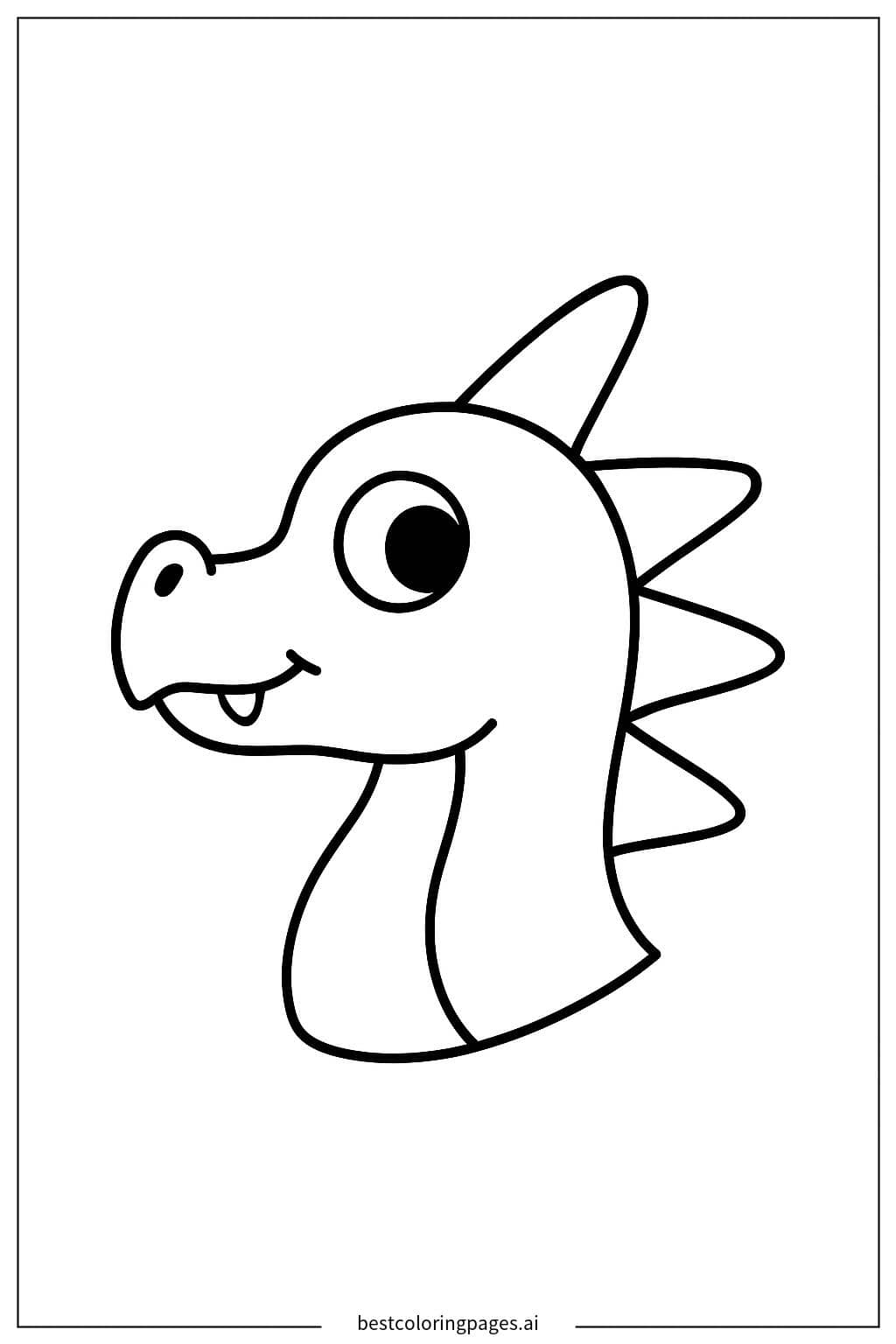 Coloriage Profil de Tête de Dragon