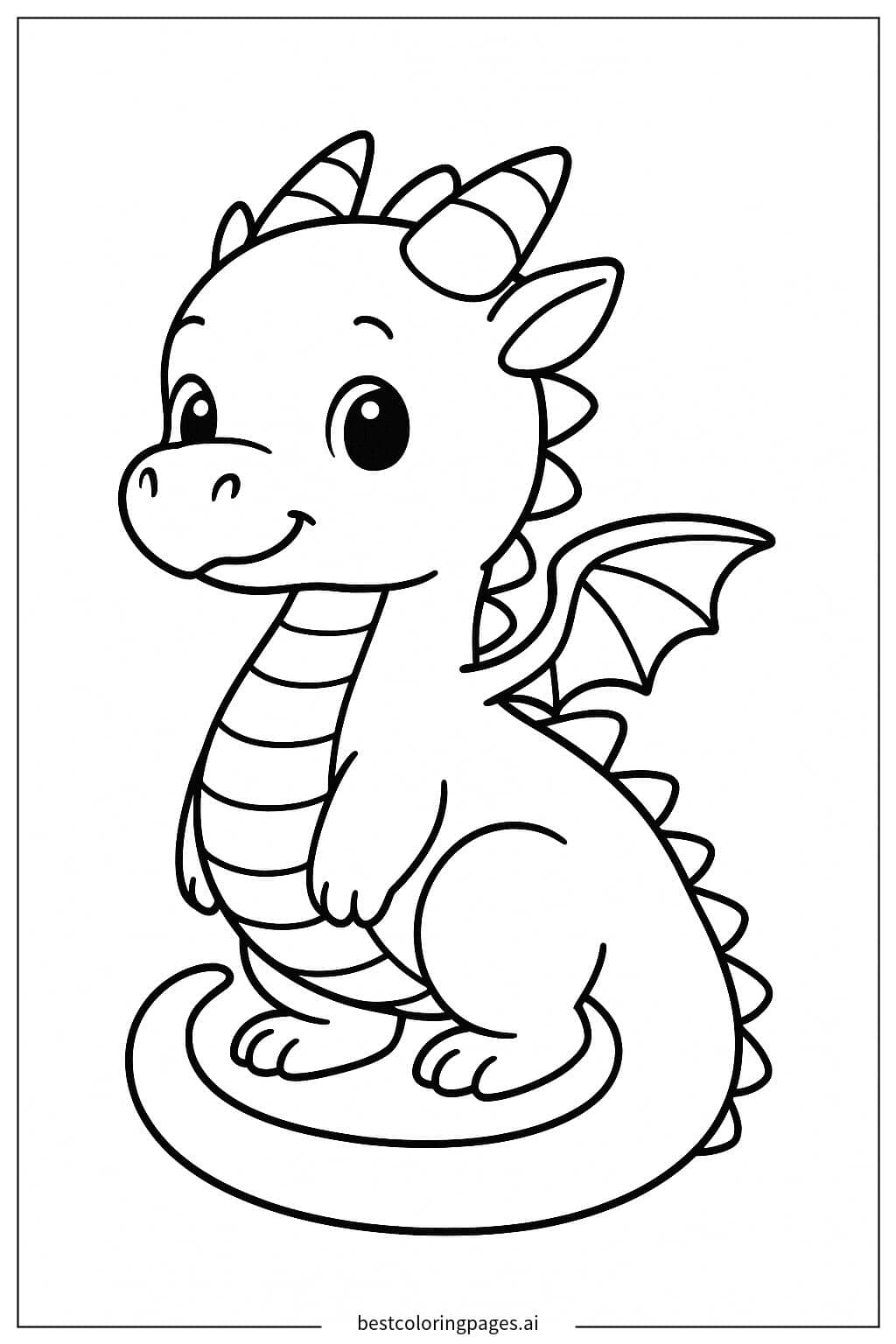 Coloriage Queue de Dragon Enroulée