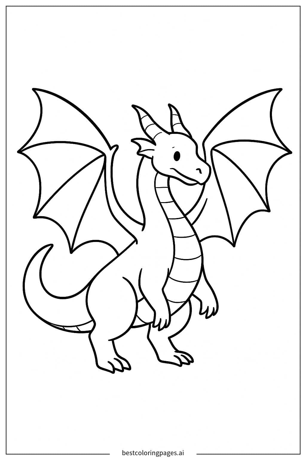 Coloriage Ailes de Dragon Déployées