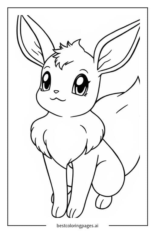 Coloriage Évoli curieux