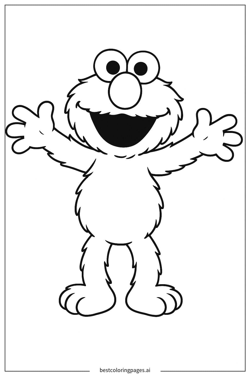 Elmo's Joyful Smile Coloring Page
