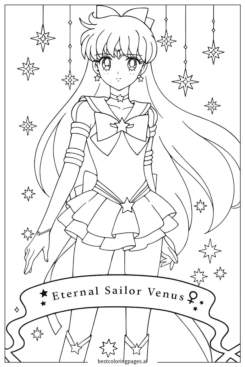 Gambar Mewarnai Eternal Sailor Venus - Sailor Moon
