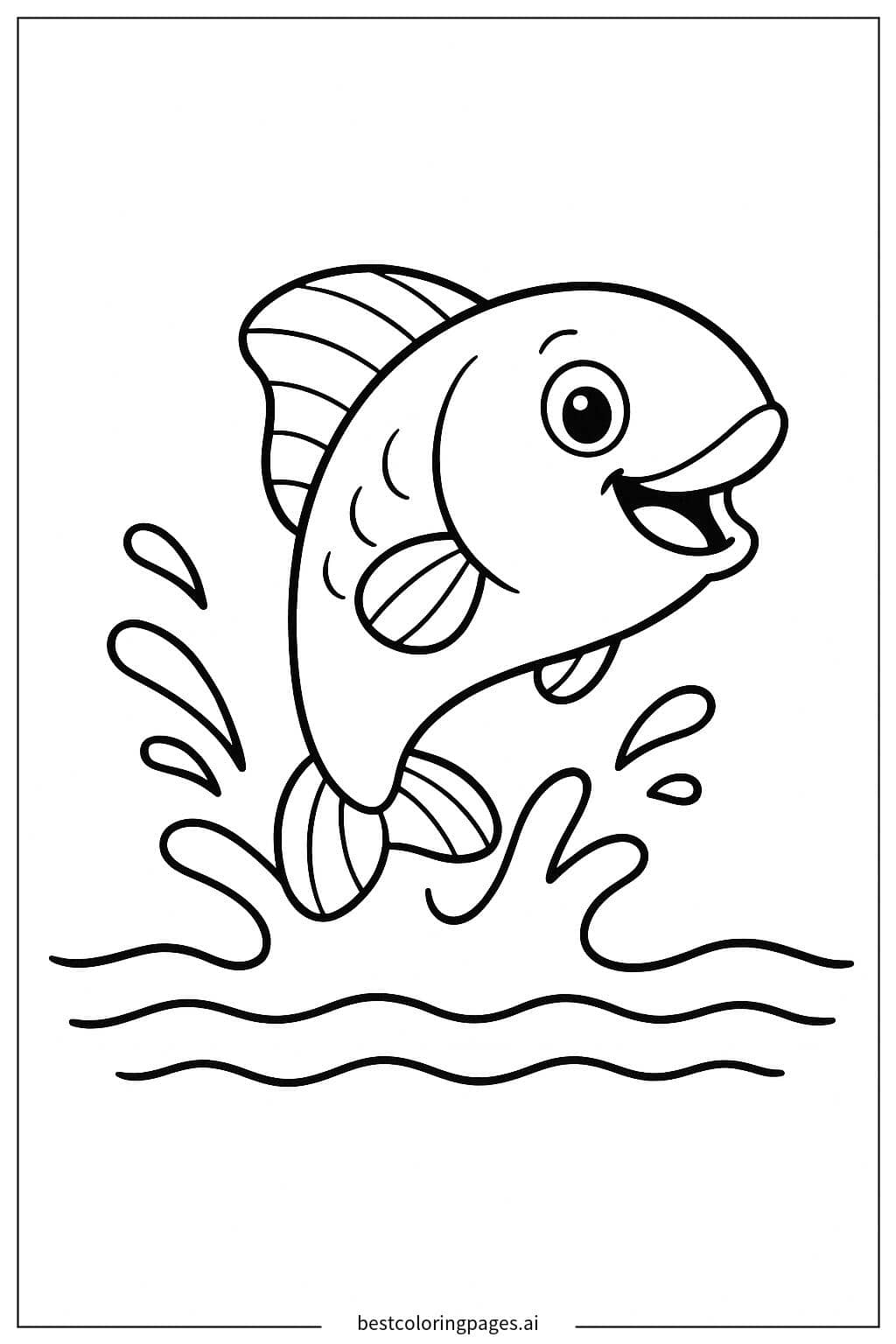 Fisch springt aus dem Wasser Ausmalbilder