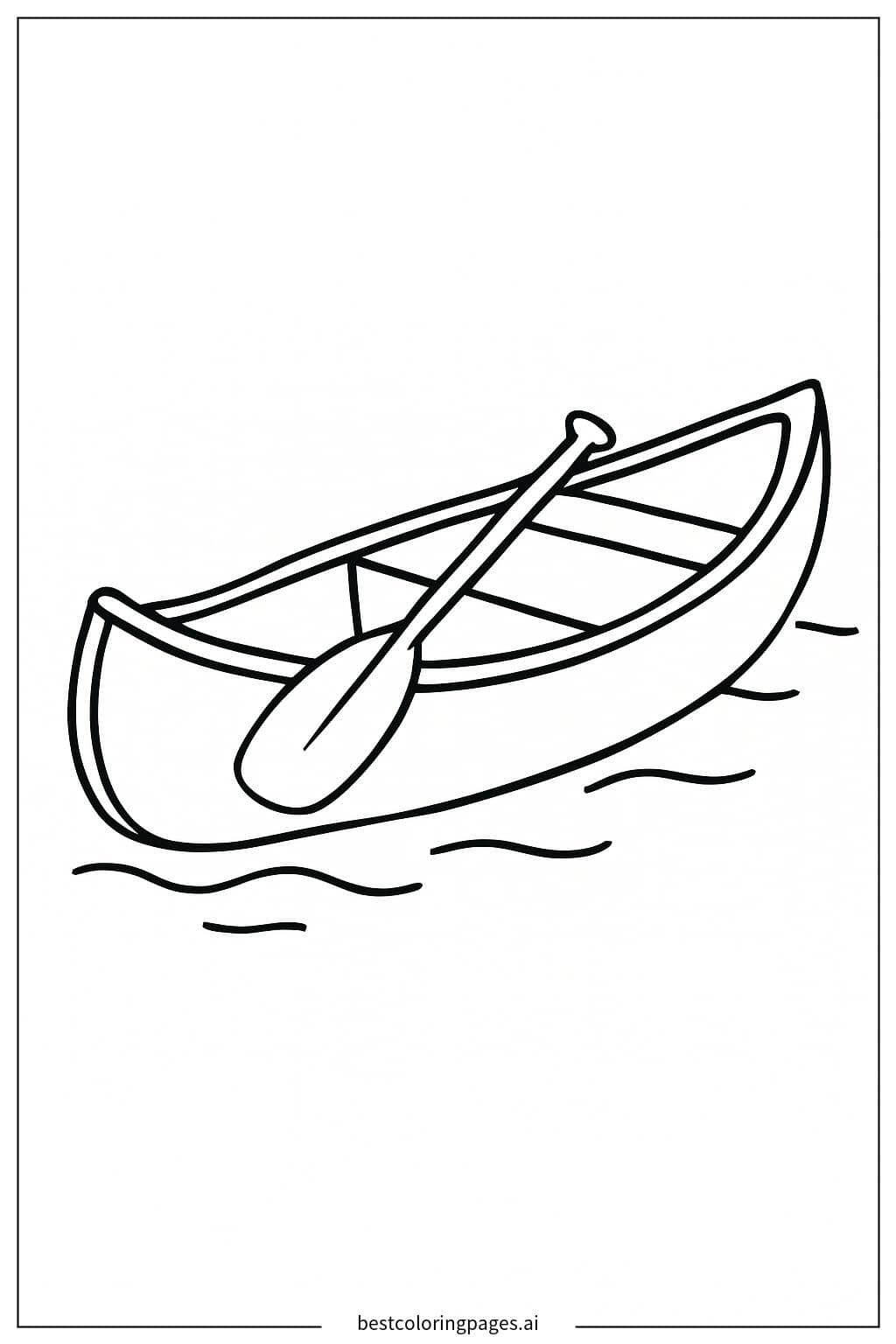 Desenhos de Canoa de Pesca com Remo Único para Colorir
