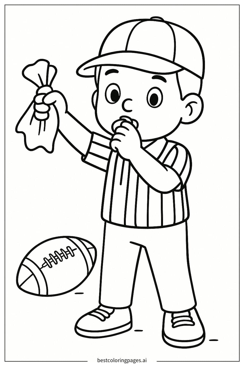 Desenhos de Bandeira sinalizando uma penalidade no jogo para Colorir
