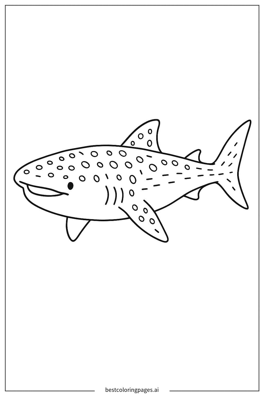 Floating Whale Shark Coloring Page