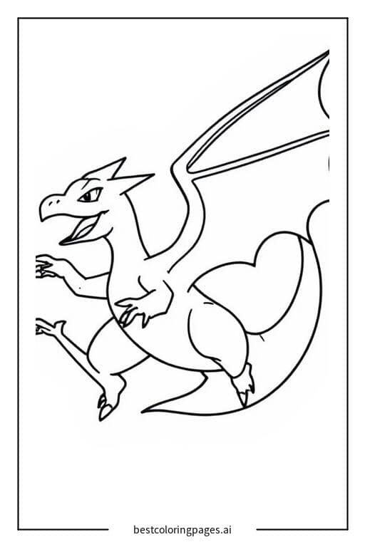 Flying Charizard Adventure Coloring Page