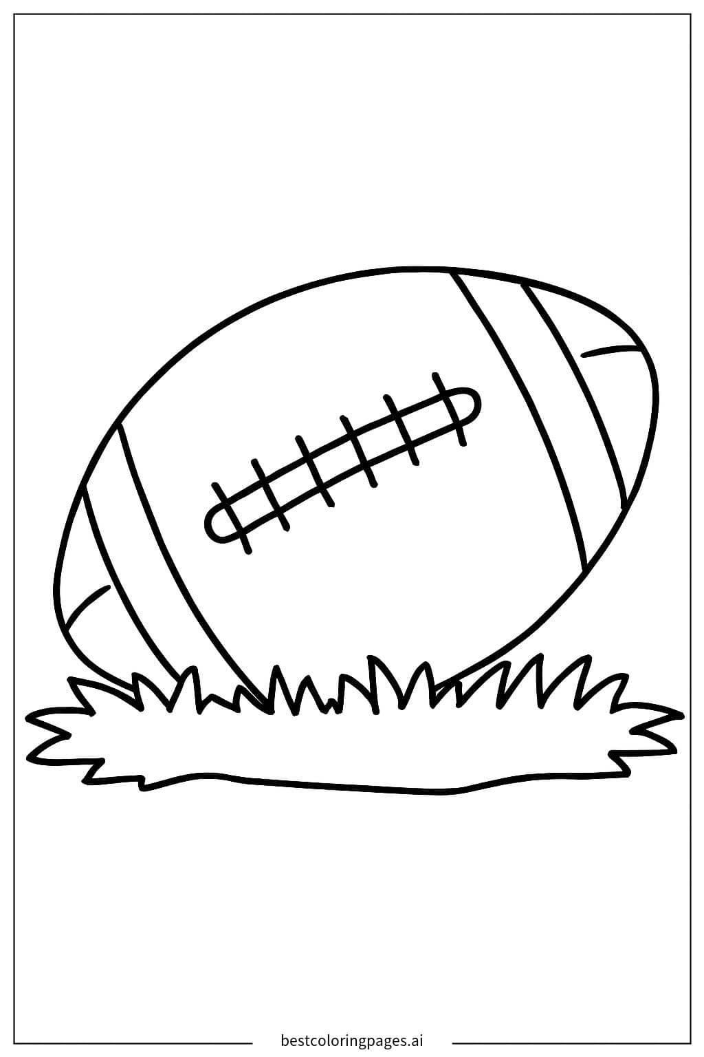 Desenhos de Bola de Futebol Americano na Grama para Colorir