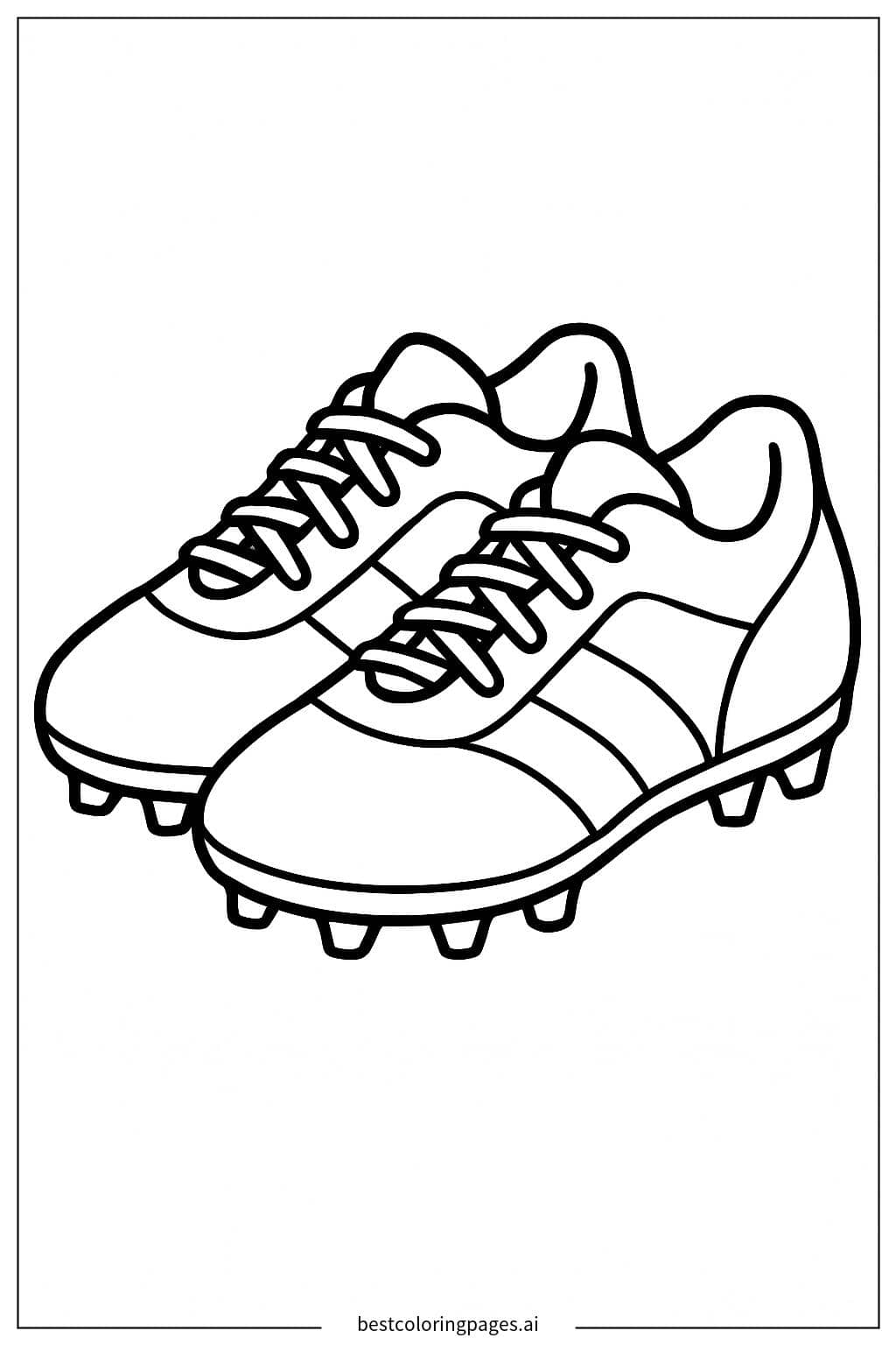 Desenhos de Chuteiras de Futebol no Campo para Colorir