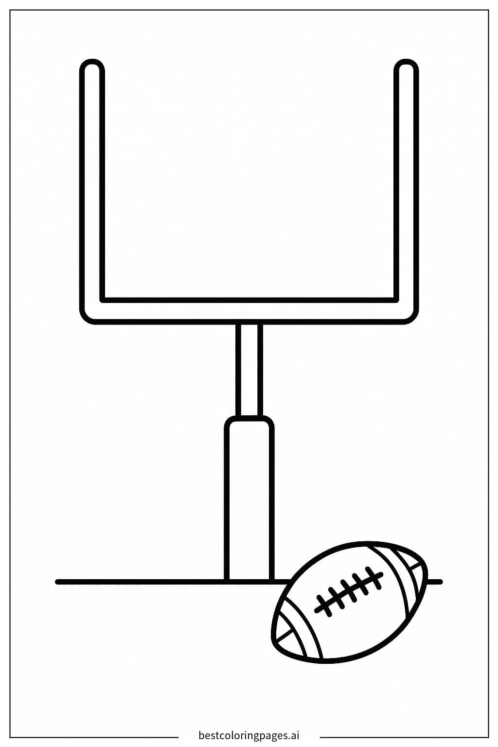 Simple Football Goalpost Design Coloring Page