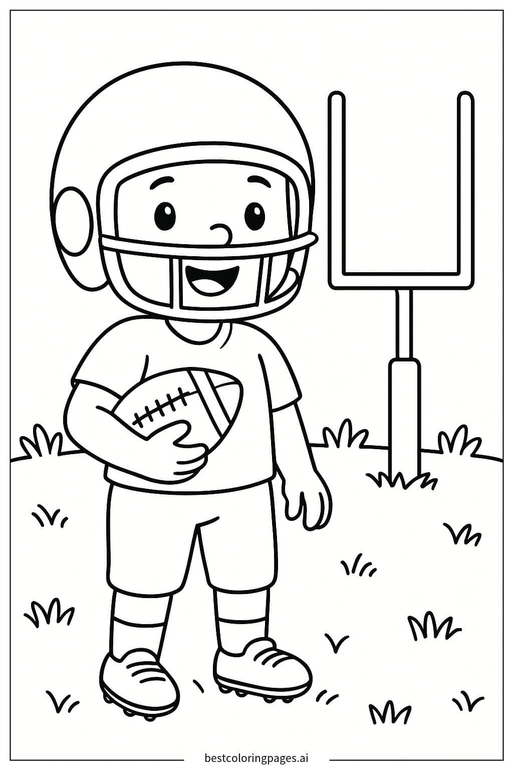 Desenhos de Gol de Futebol Americano Simples para Colorir