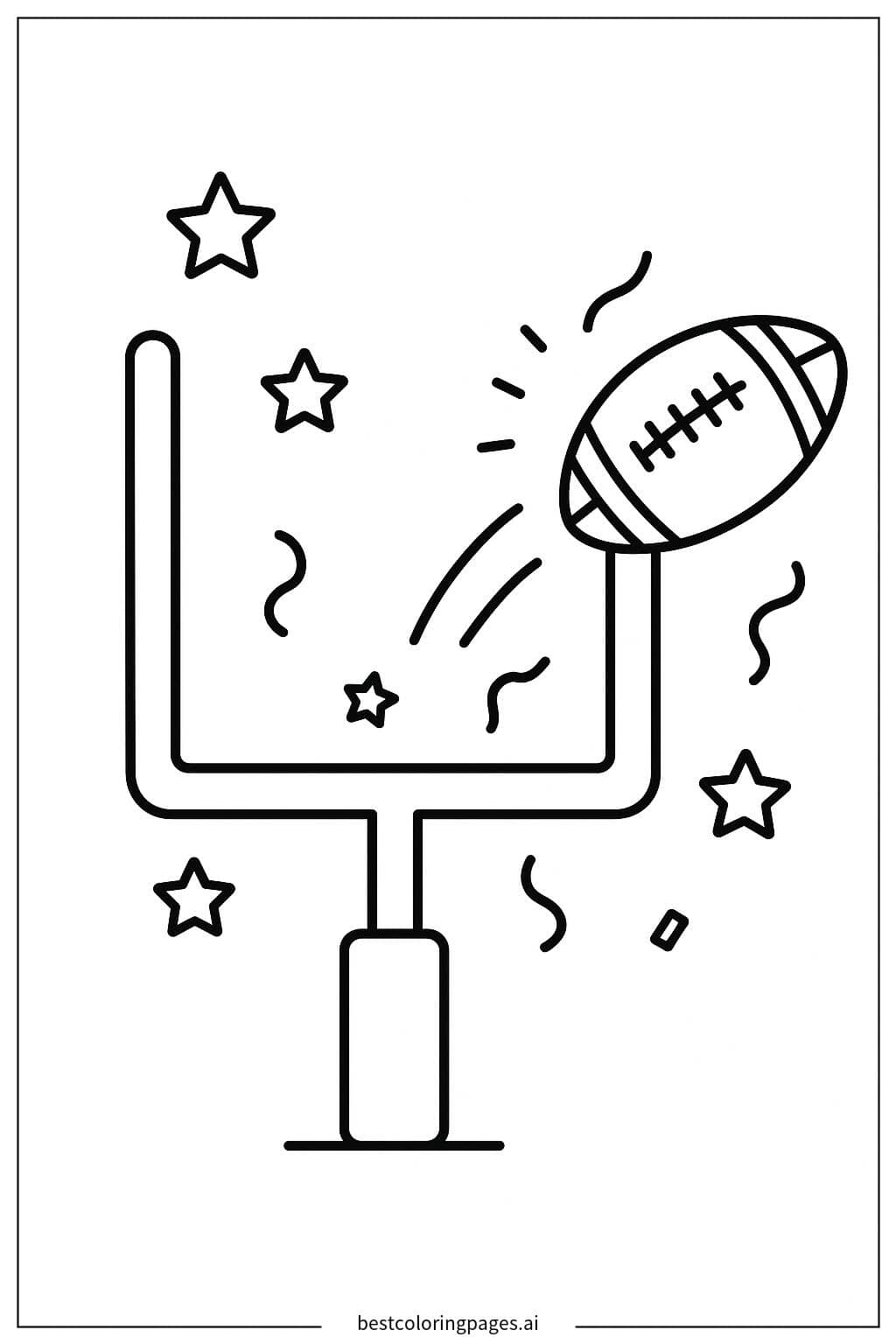 American Football Goalpost Coloring Page