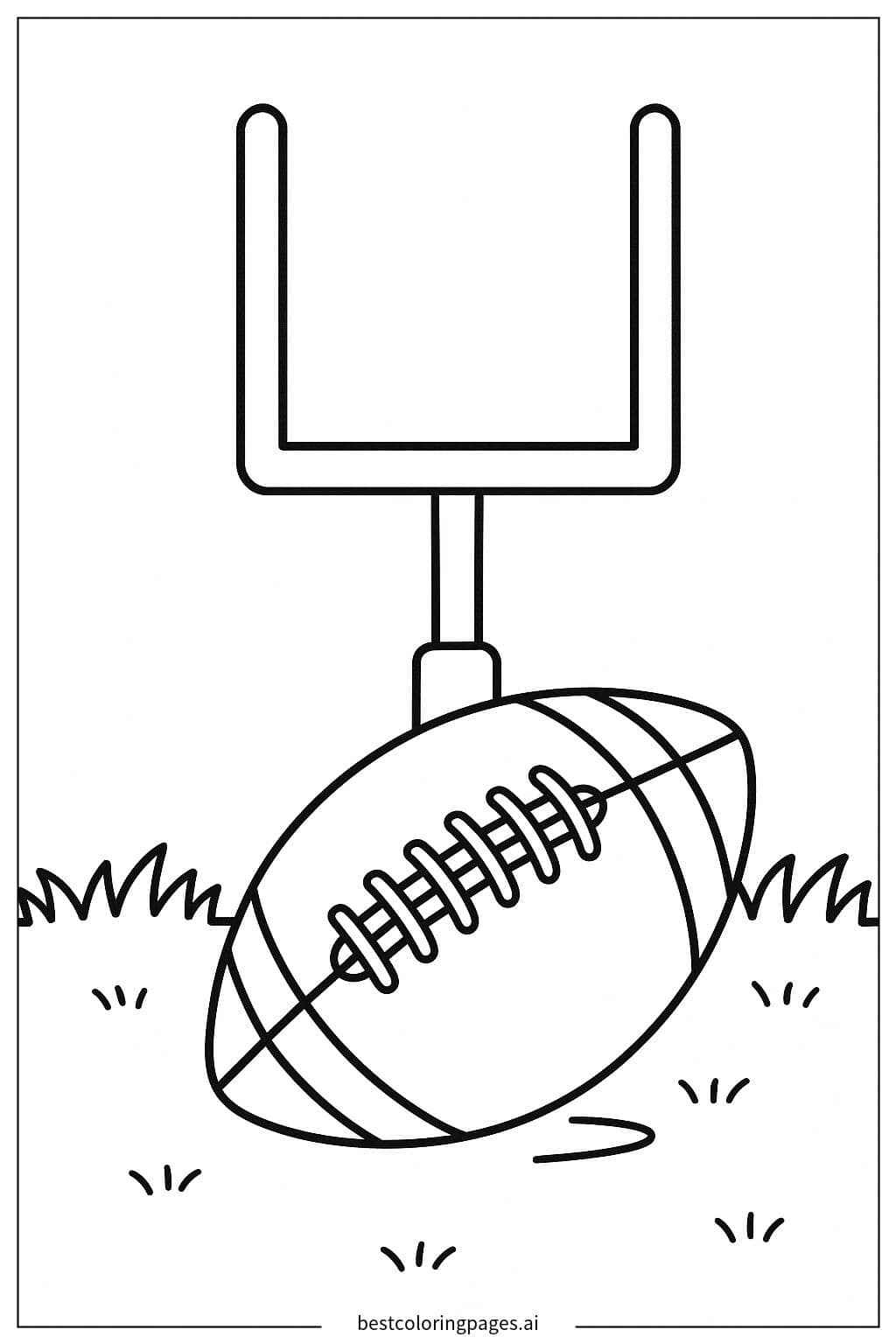 Desenhos de Trave de Futebol Americano no Campo para Colorir