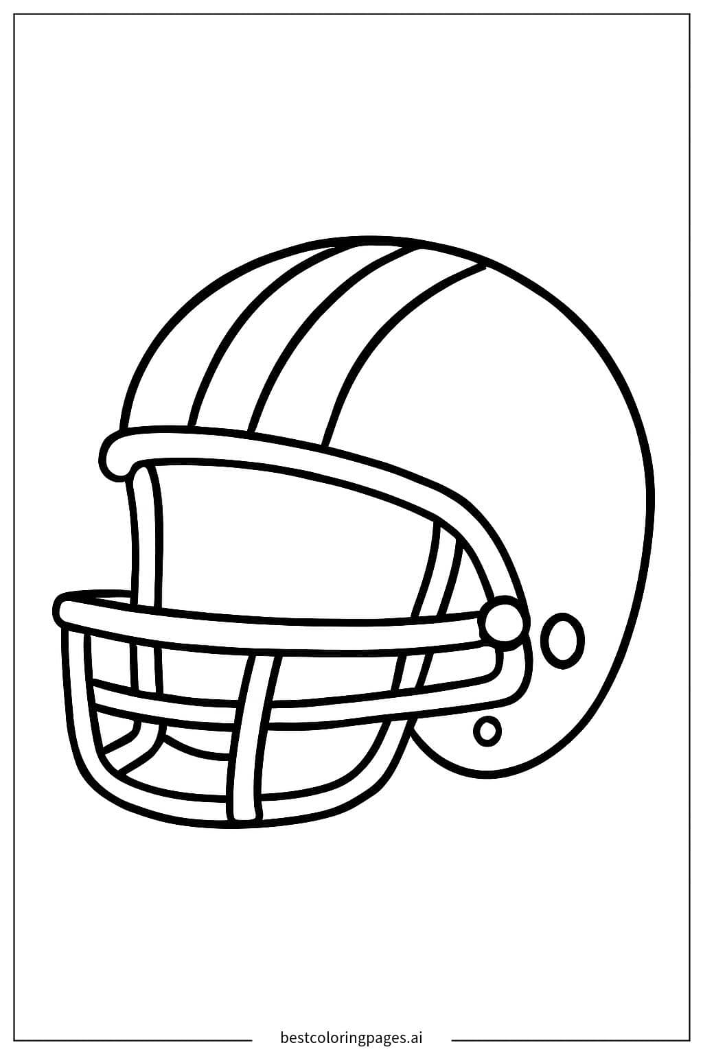 Desenhos de Capacete de Futebol Americano com Listras para Colorir