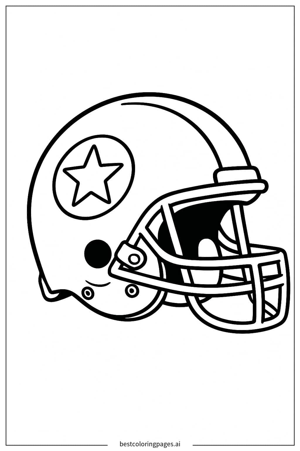 Desenhos de Capacete de Futebol Americano com Logotipo do Time para Colorir