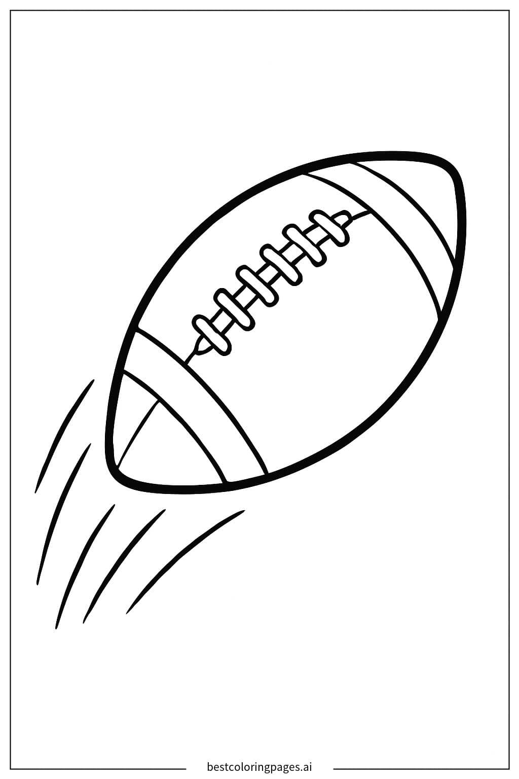 Desenhos de Bola de Futebol Americano no Ar para Colorir