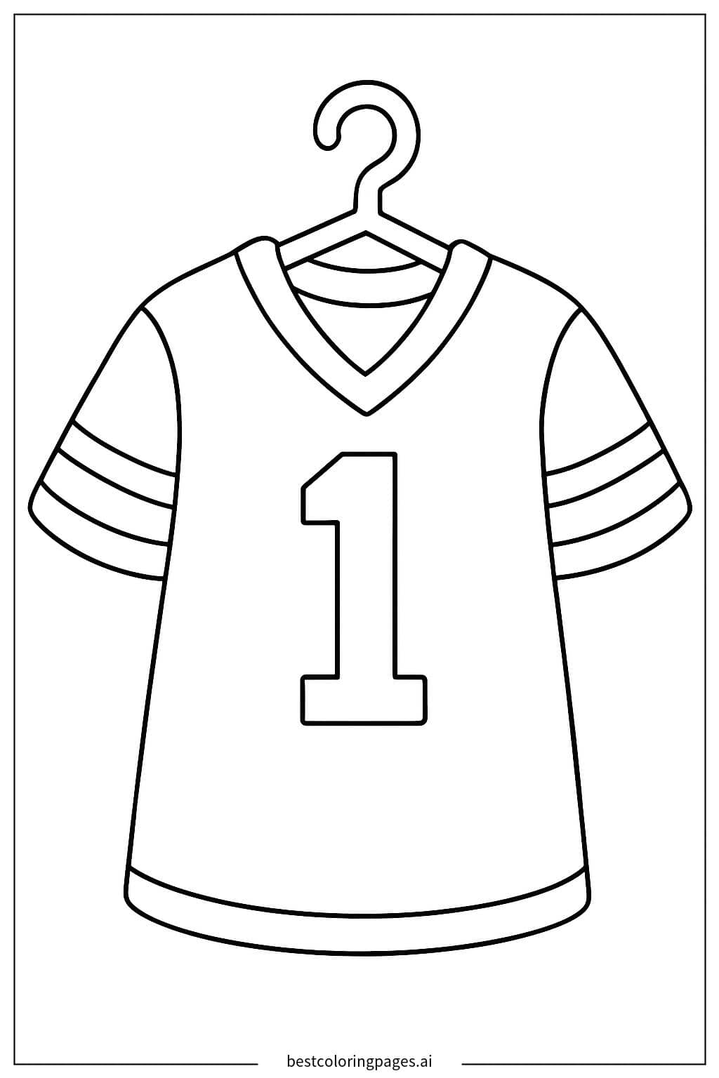 Desenhos de Camisa de Futebol Americano no Cabide para Colorir