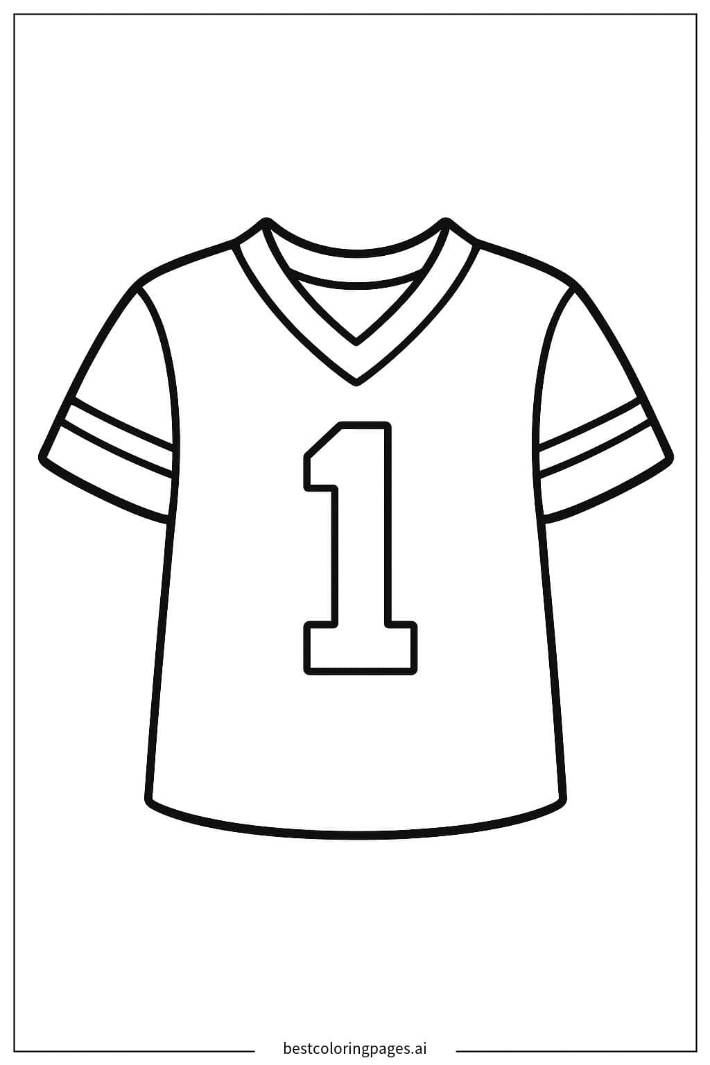 Desenhos de Camisa de Futebol Americano com Número para Colorir