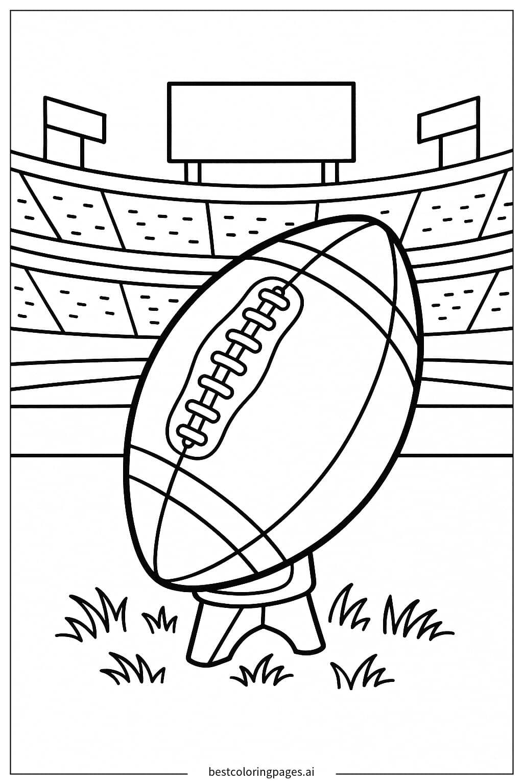 Desenhos de Bola de Futebol Americano no Suporte para Colorir