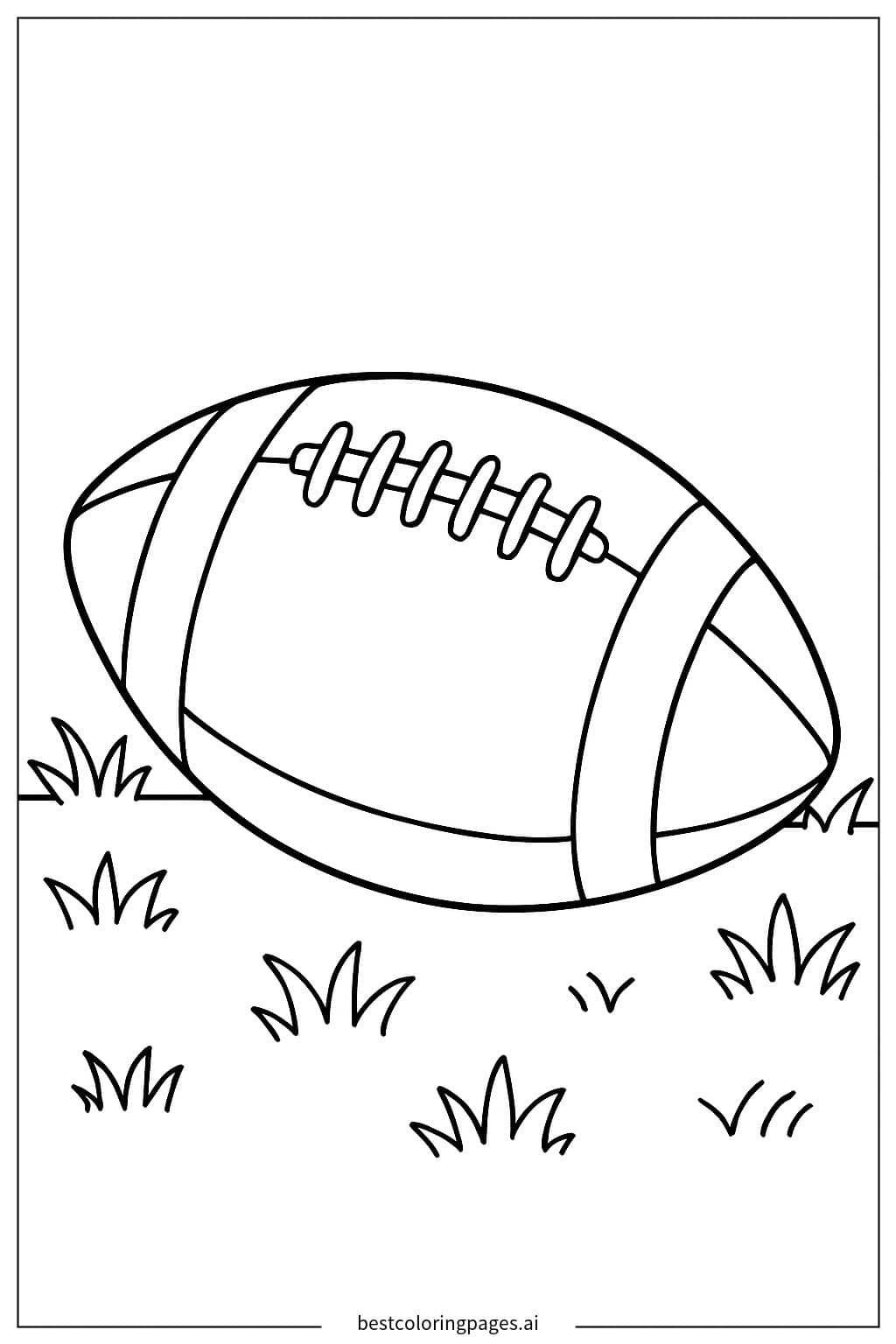 Desenhos de Futebol Americano no Campo de Grama para Colorir