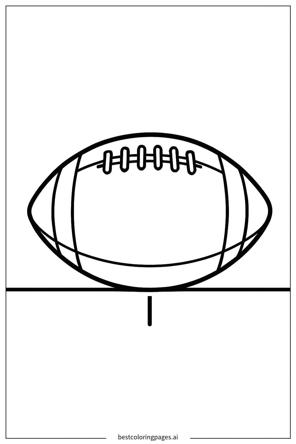 Desenhos de Bola de Futebol Americano em Linha de Campo para Colorir