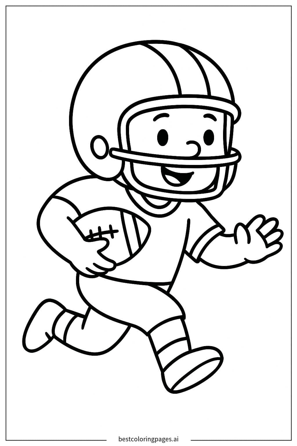 Desenhos de Jogador de Futebol Americano Correndo para Colorir