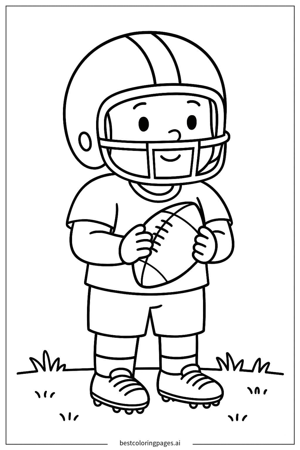 Desenhos de Jogador de Futebol Americano em Pé para Colorir