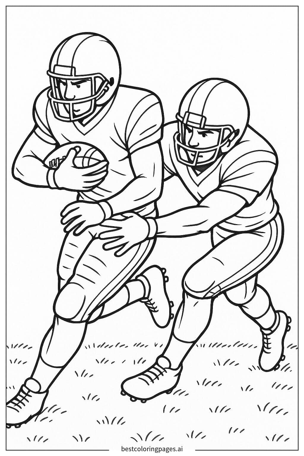 Desenhos de Jogadores de Futebol Americano em Ação para Colorir
