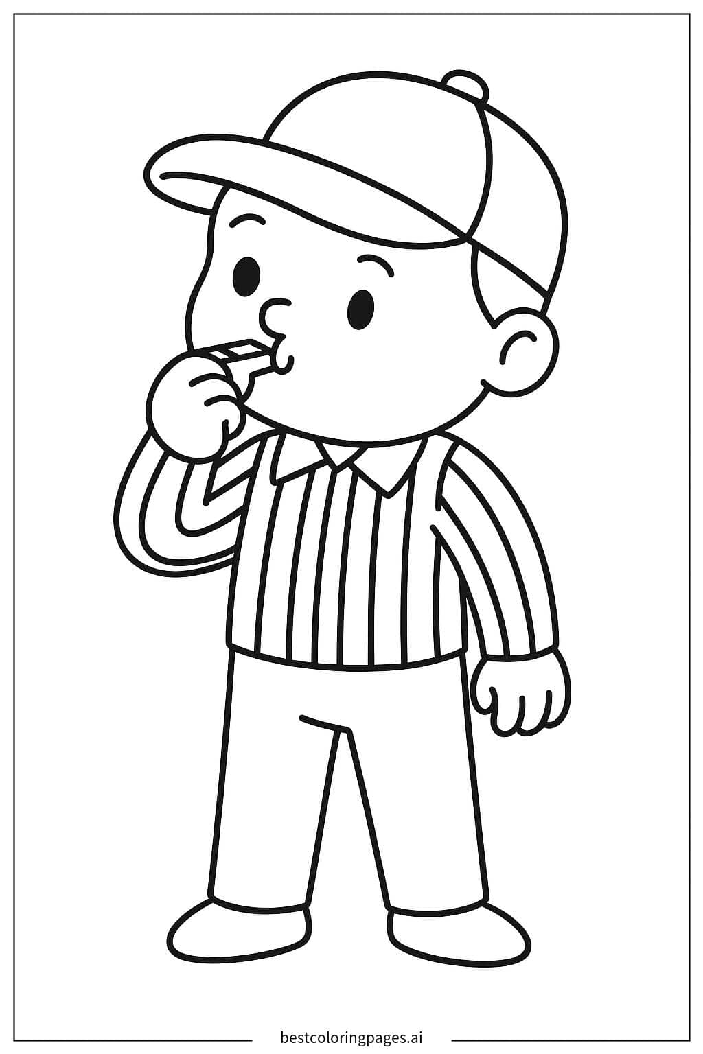 Desenhos de Árbitro de Futebol Americano Apitando para Colorir