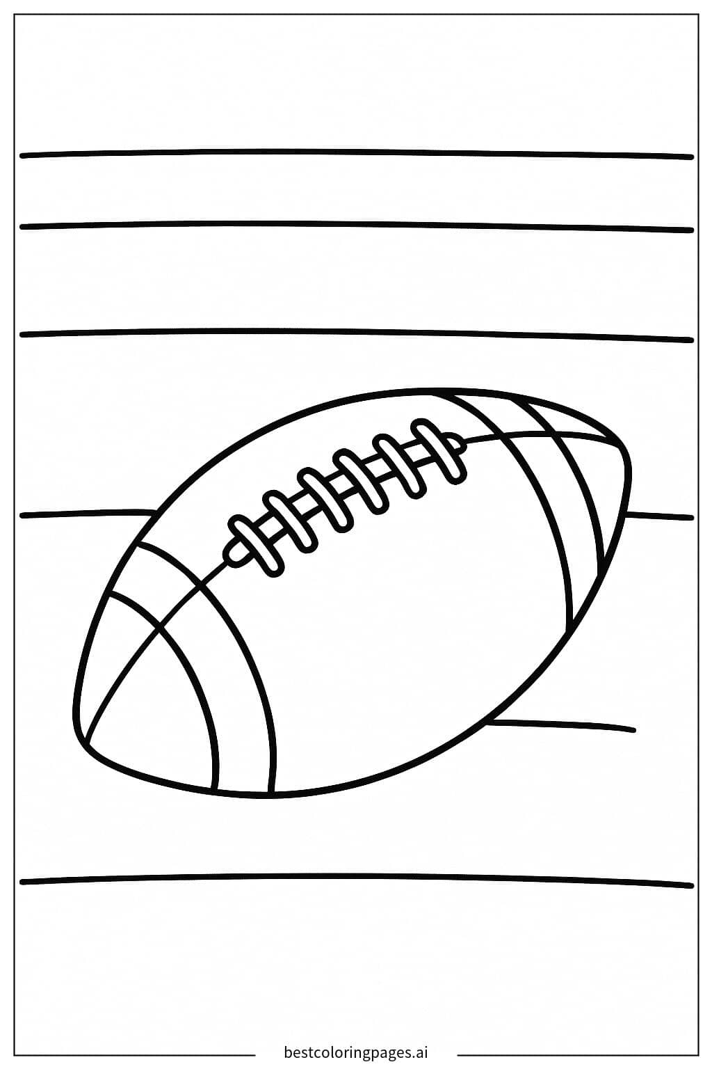 Desenhos de Bola de Futebol Americano no Campo para Colorir