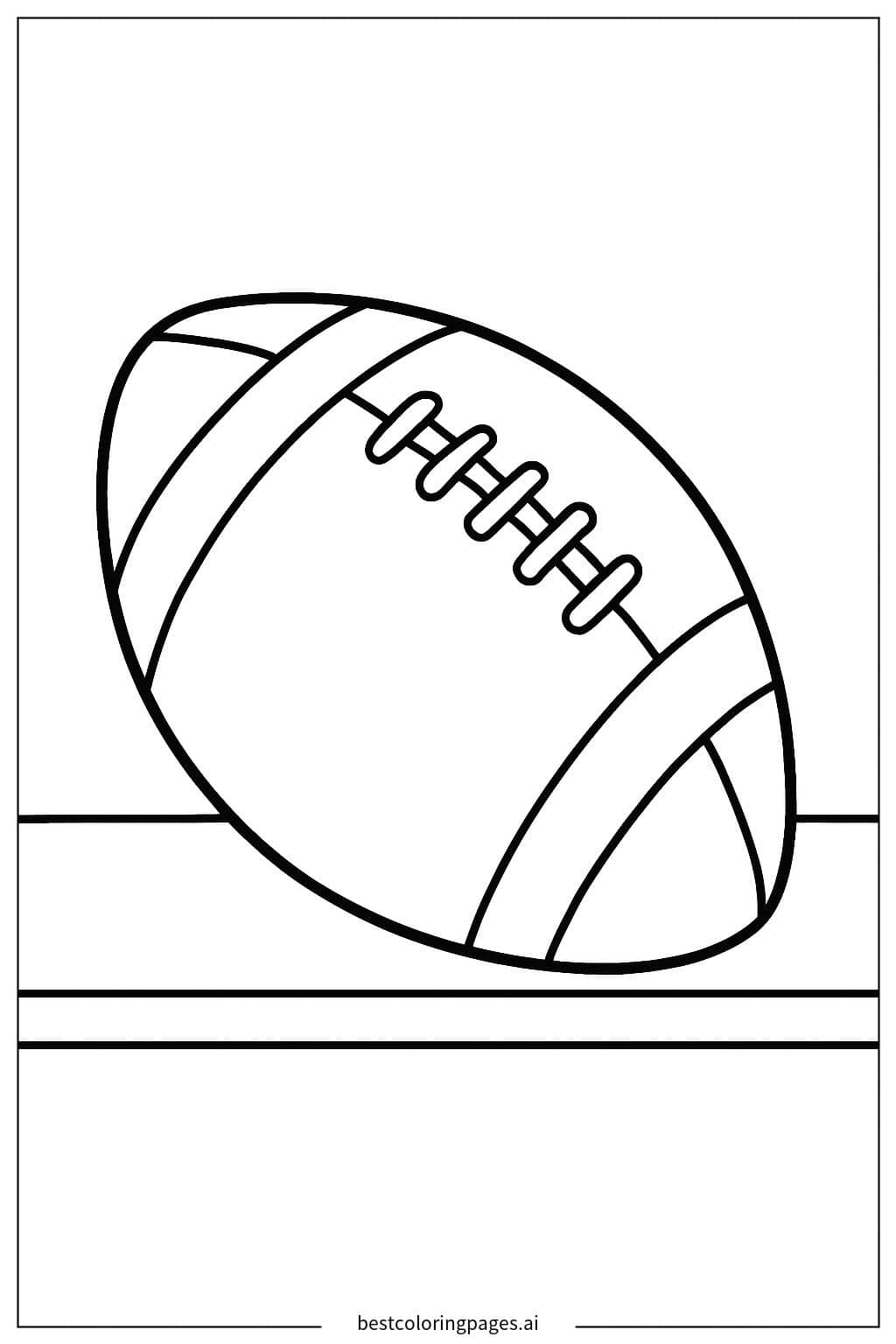 Desenhos de Bola de Futebol Americano sobre uma Linha Branca para Colorir