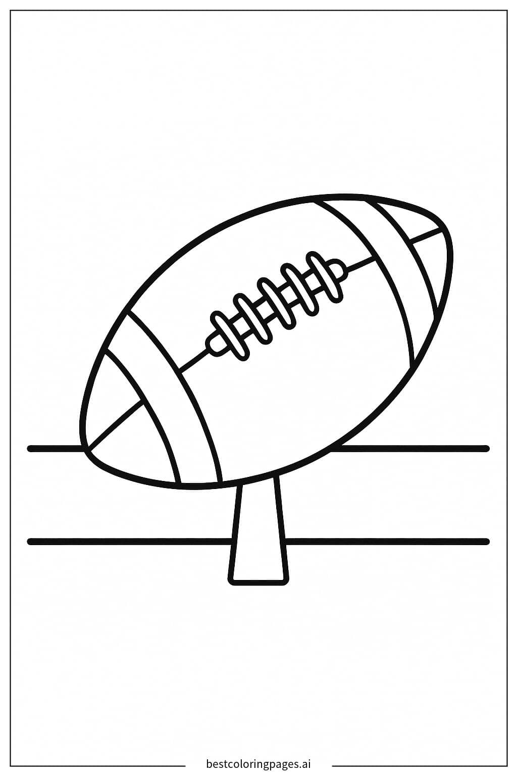 Desenhos de Bola de Futebol Americano no Campo para Colorir