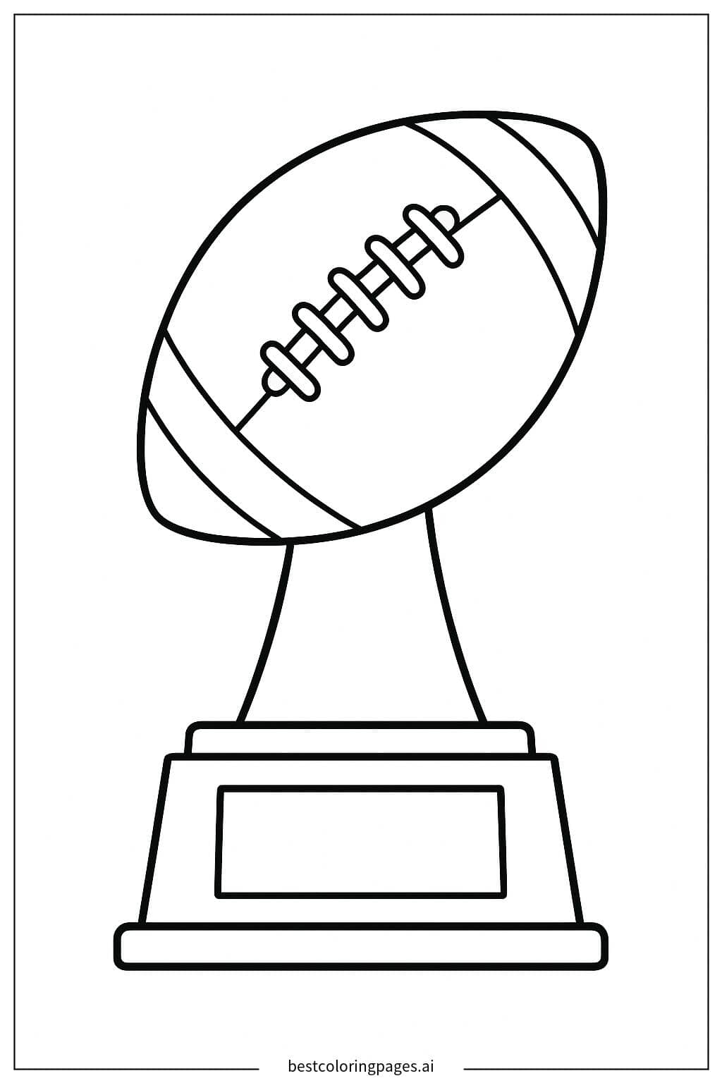 Desenhos de Troféu de Futebol Americano em um Pedestal para Colorir