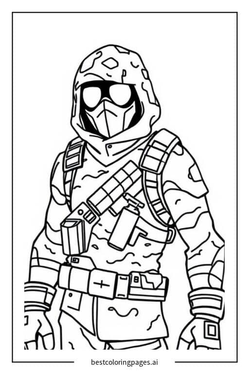 Dibujos de Camuflaje de arbusto de Fortnite para Colorear