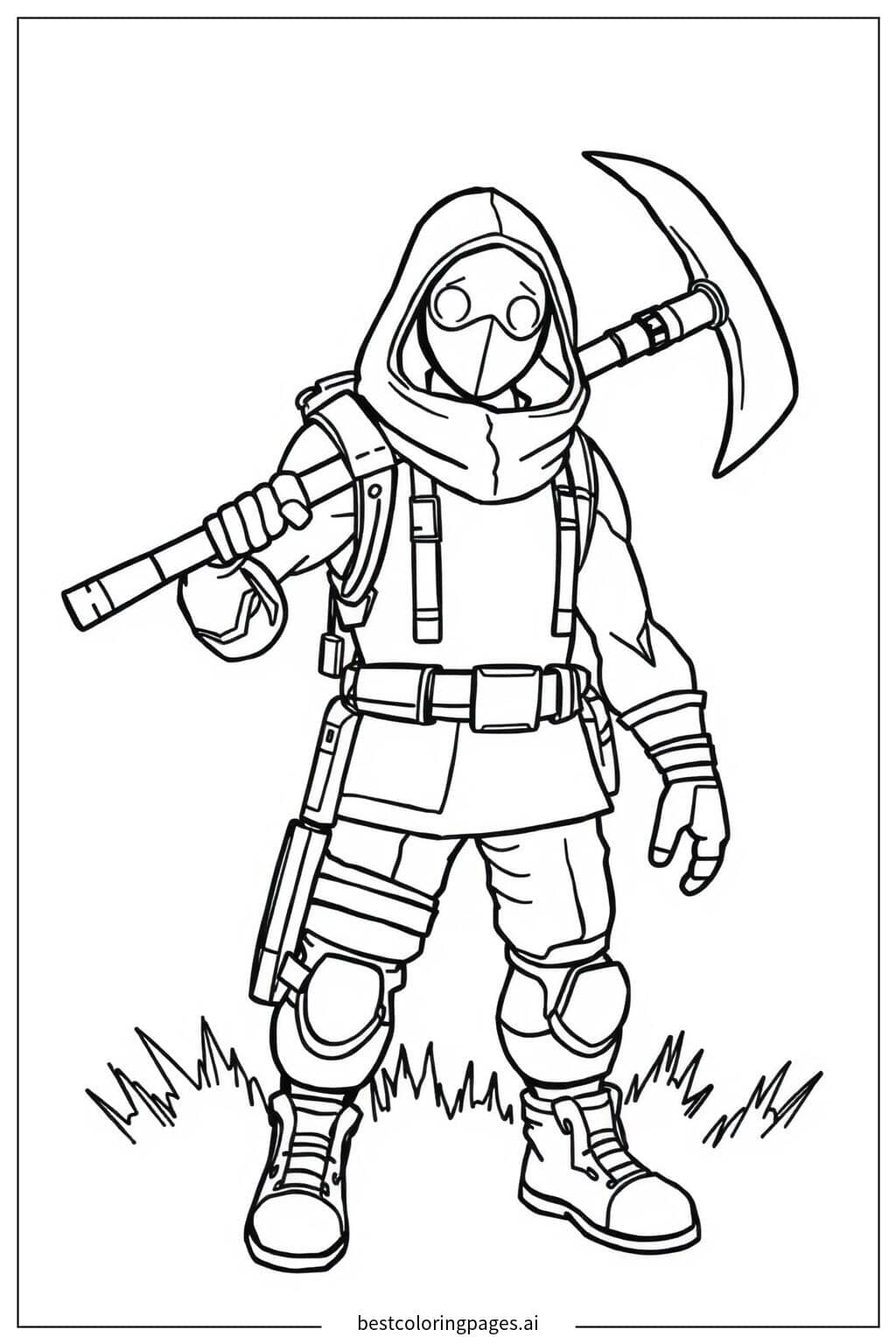 Dibujos de Personaje de Fortnite con pico para Colorear