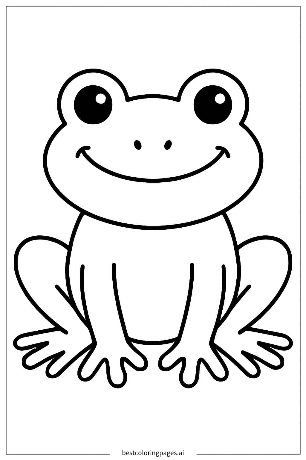Smiling Frog Delight Coloring Page