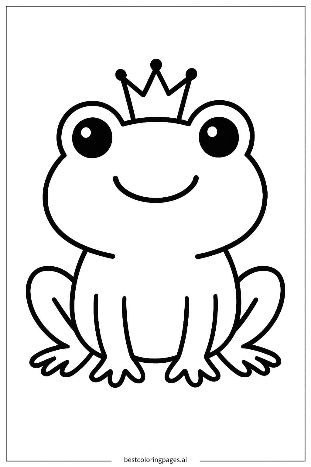 Disegni di Rana con una piccola corona da Colorare