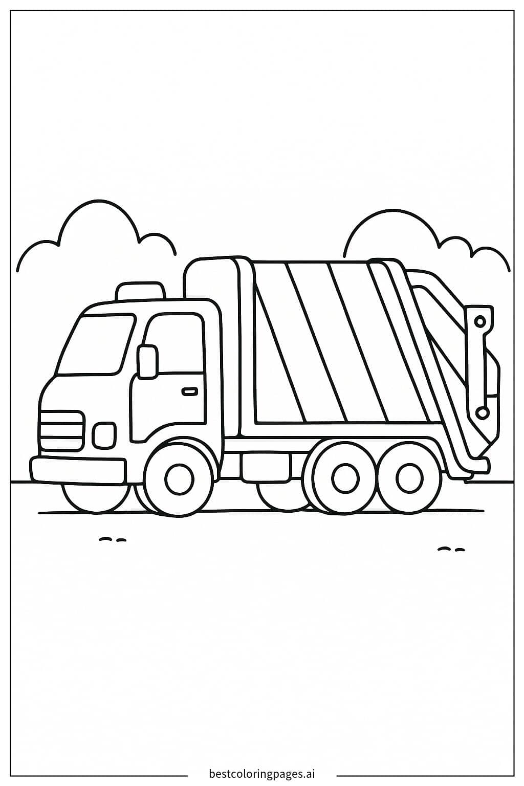 Geparkter Müllwagen Ausmalbilder
